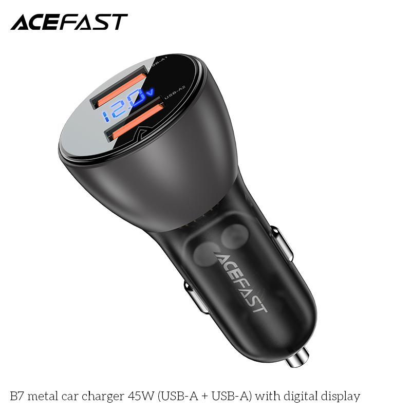 Sạc ô tô Acefast 45W 2 cổng USB-A - B7 Hàng chính hãng Acefast