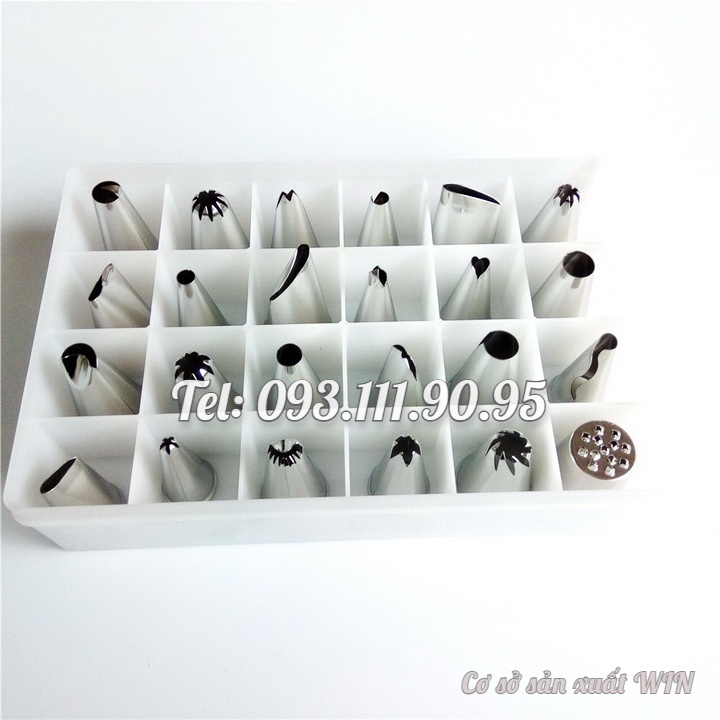 Bộ 24 đuôi bắt bông kem – Bộ dụng cụ làm bánh kem – Mã số Q 1035