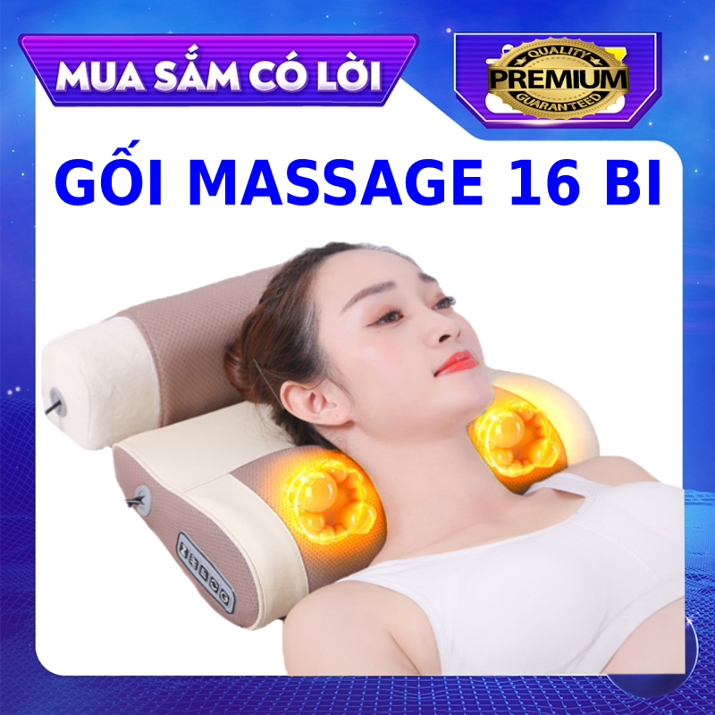 Gối Massage Toàn Thân Vai, Gáy, Cổ, Lưng Đa Năng Bằng Hồng Ngoại Giúp Giảm Đau, Ngủ Sấu Giấc Tại Nhà