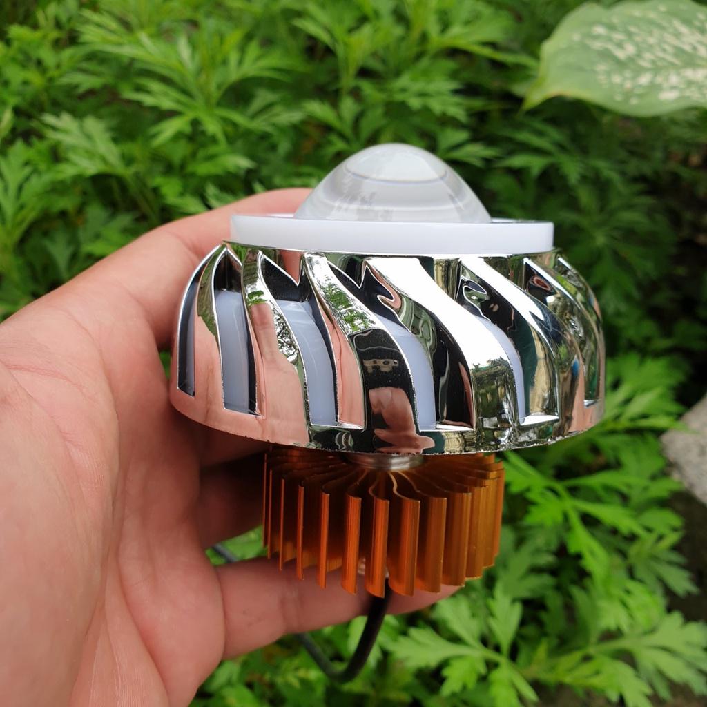Đèn pha led siêu sáng xe máy bi cầu hiệu ứng lốc xoáy cực đẹp độ lắp các loại xe