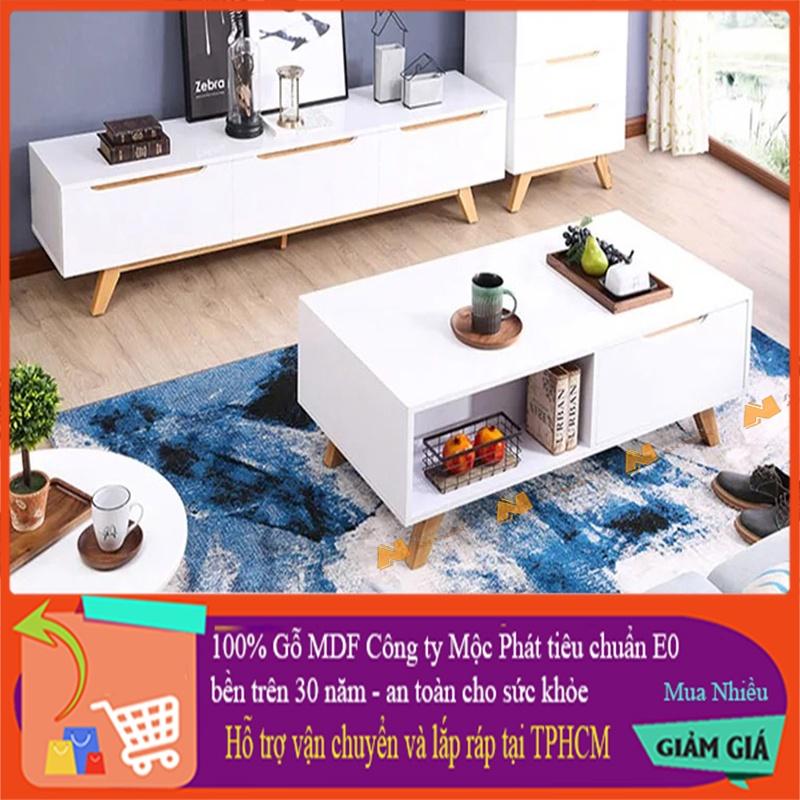 Made in VN Kệ tivi gia đình thiết kế tiện dụng gỗ mdf 17mm công ty Mộc Phát độ bền trên 30 năm AN064