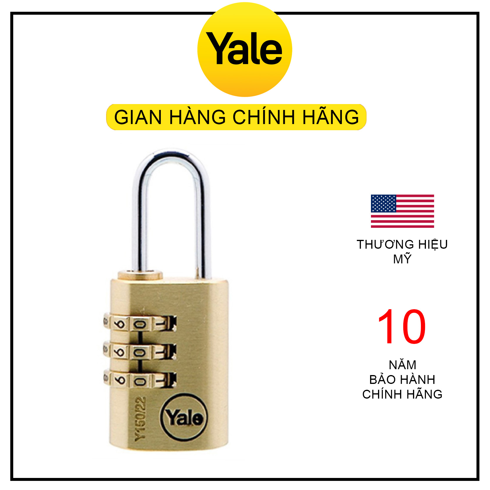 Khóa Vali Du Lịch Có Mã Số Yale Y150 ( Bảo hành 2 năm ) - Hàng chính hãng