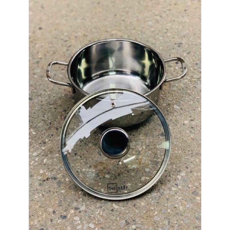 HÀNG CHÍNH HÃNG Nồi inox 3 Đáy Sandwich Fivestar Nắp Kính