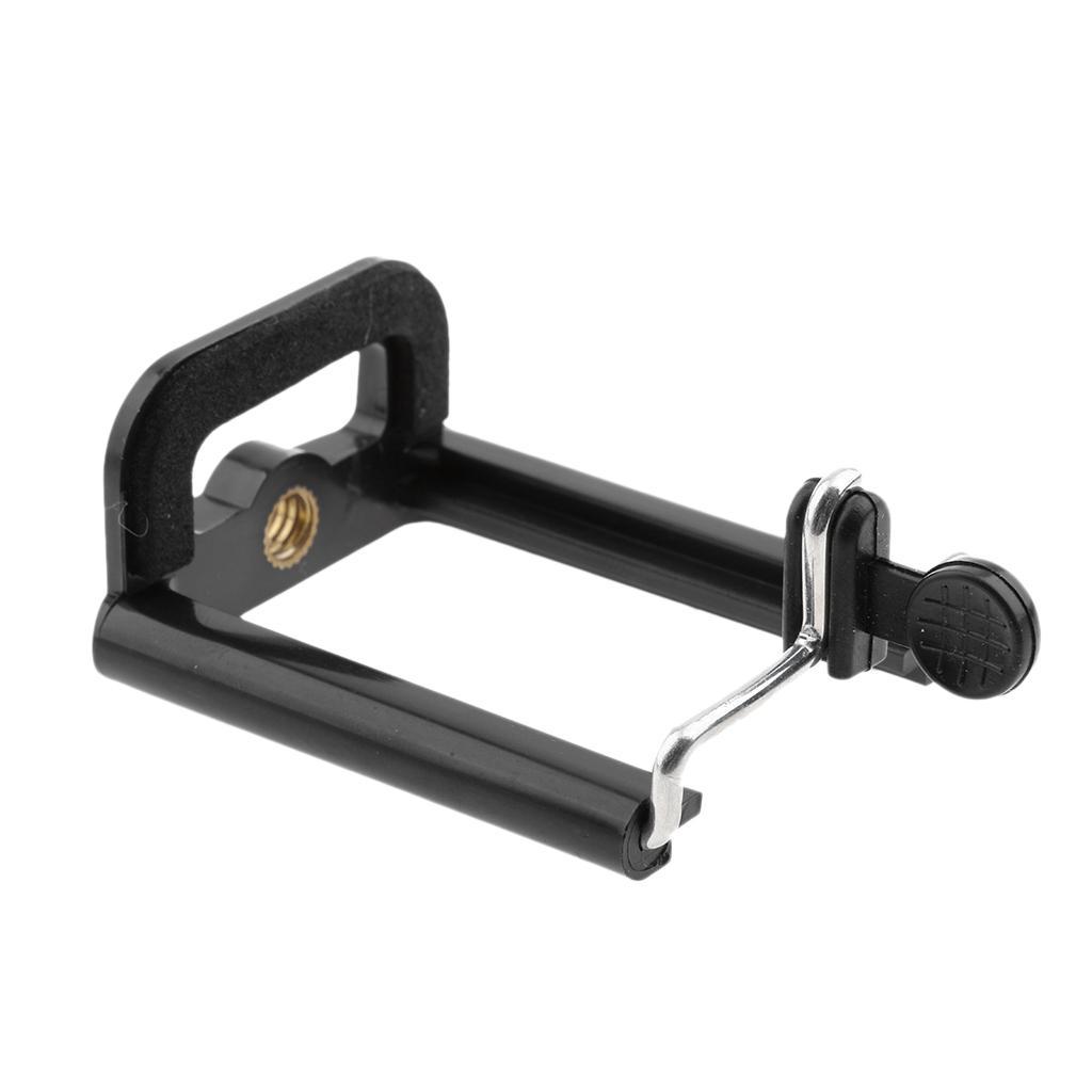 2 Pieces Universal U-type Mobile Phone Holder Stand Clip Bracket U-type Tripod Selfie Mount Adapter for iPhone,for SAMSUNG,Huawei ect,Work on Tripods,Monopod,Selfie Sticks -Black