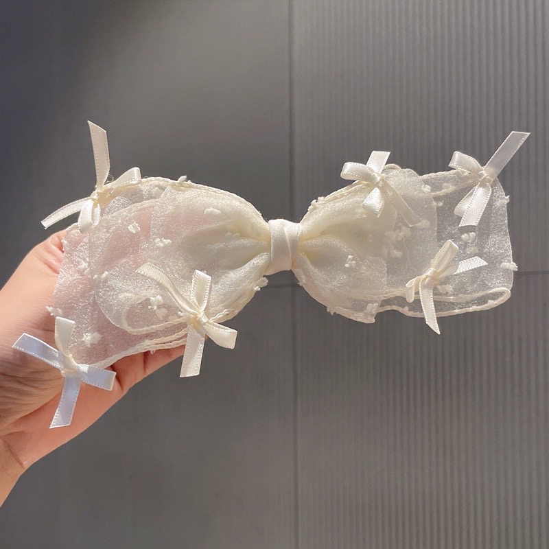 Kẹp tóc nơ tiểu thư - kẹp tóc nơ ren ullzang hàn quốc mẫu mới hot hit