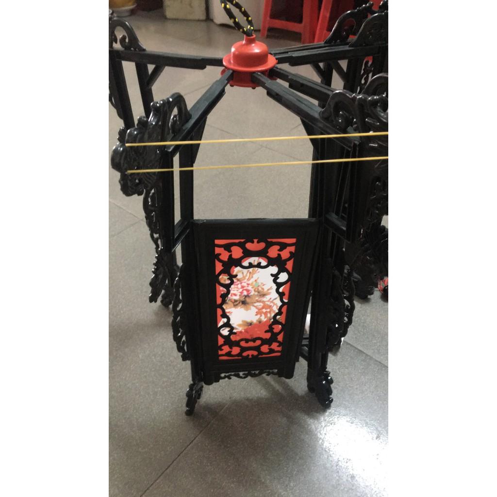 Đèn trang trí dèn lục giác đèn lồng nhựa giả gỗ giá tại xưởng