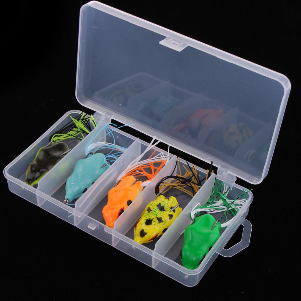 5pcs Soft Frog Fishing Lure Bass Snakehead Bait for Jigging Casting Tackle