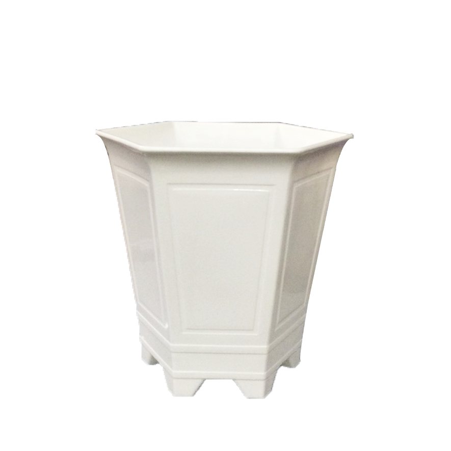 Chậu Nhựa Lục Giác Trắng Cao Cấp 35x35H - Nhựa PP cao cấp, dày bền đẹp và sang trọng VTNN Nông Điền Trang