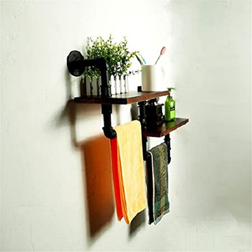 Kệ ống nước kệ treo tường 2 tầng decor trang trí vintage bằng ống săt bền đẹp trang trí sáng tạo