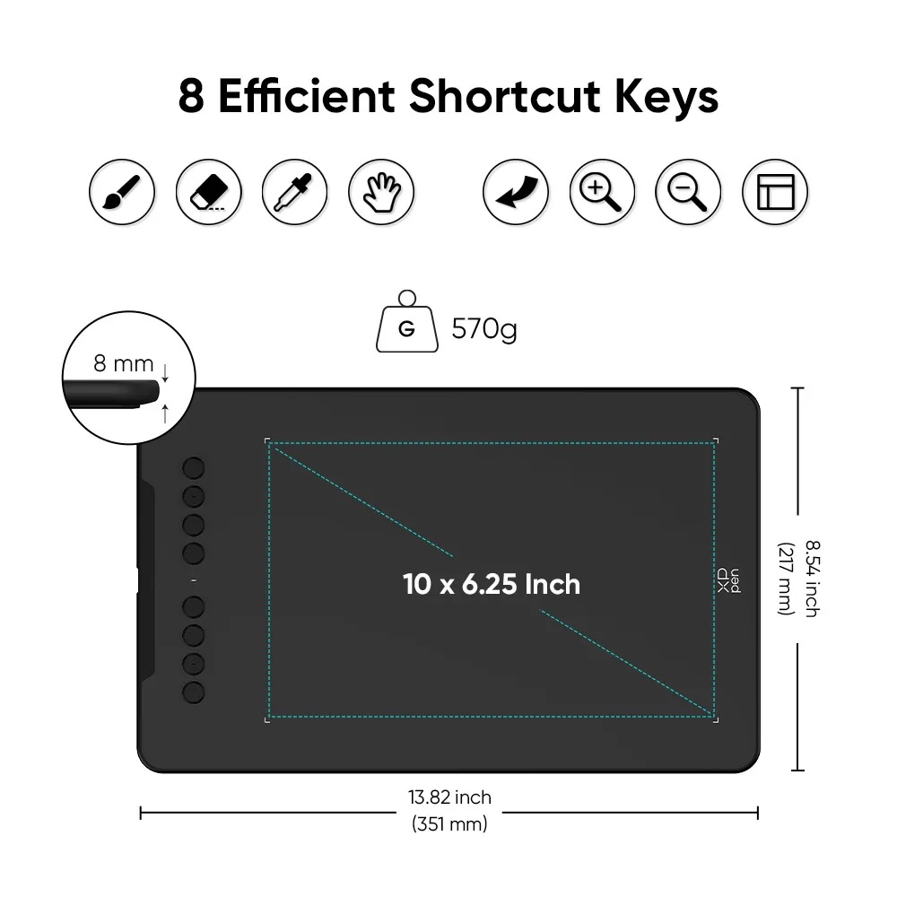 Bảng Vẽ Điện Tử Đồ Họa Kỹ Thuật Số 10*6 inch XP-Pen Deco 01 V3 - Hàng Nhập Khẩu