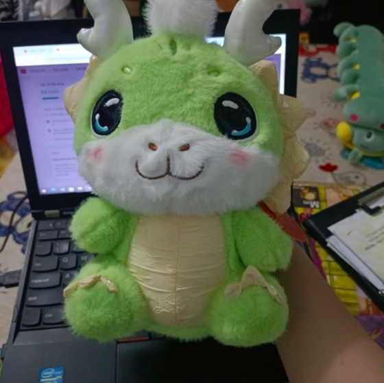 Thú nhồi bông rồng xanh cute - Size 20cm - Màu ngẫu nhiên - Quà tặng gấu bông con rồng mini êm mịn.