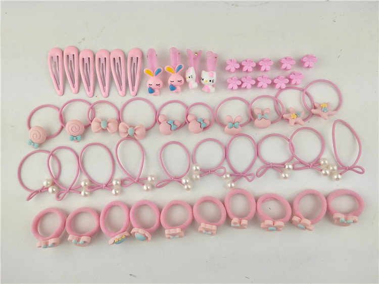 Bộ 40 kẹp tóc và dây cột tóc cho bé phong cách Hàn - Dây buộc tóc cho bé