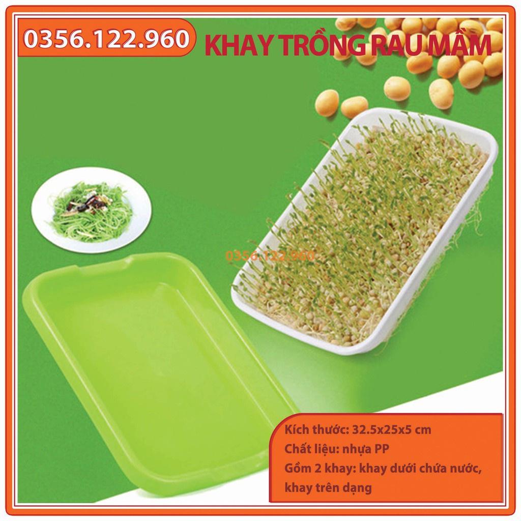 Bộ 10 Khay trồng giá đỗ, ươm rau mầm sạch an toàn, diện dụng