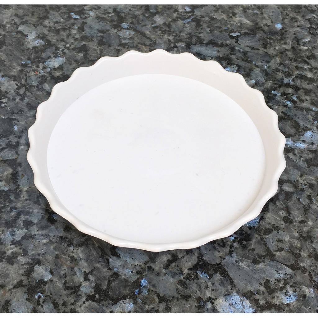 Bộ 10 đĩa lót chậu hoa màu trắng đường kính 18cm-Đồ Gia Dụng Tại HCM