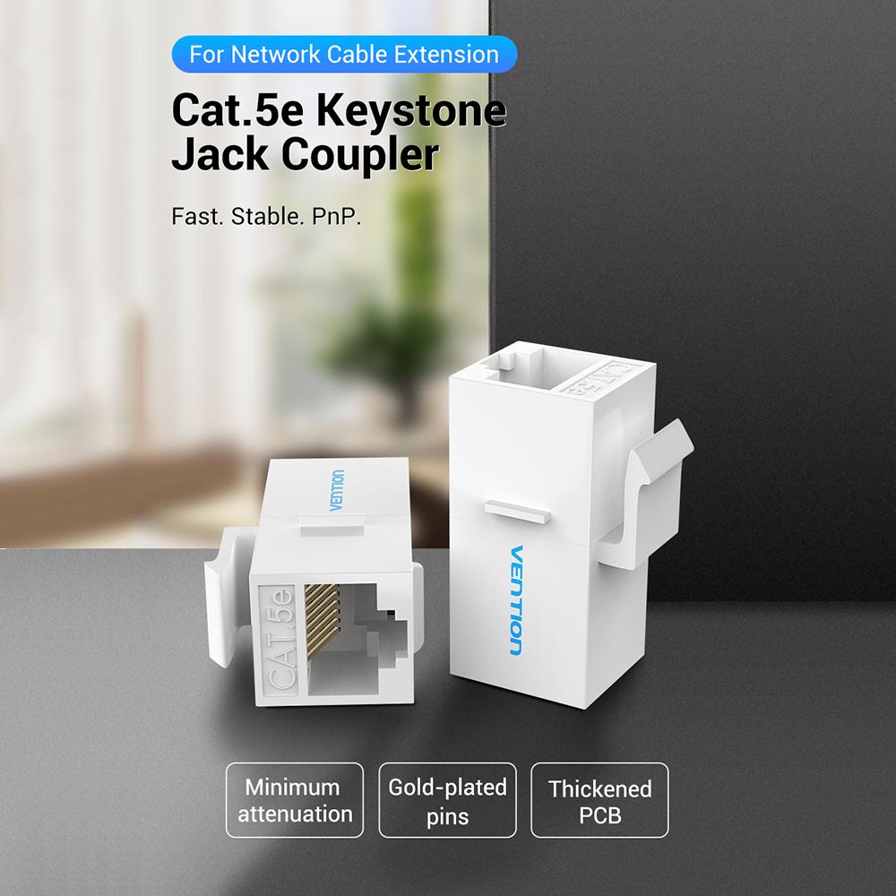 Đầu nối VDD-B10-W RJ45 Cat.5e UTP Keystone Jack Coupler cho phần mở rộng cáp mạng