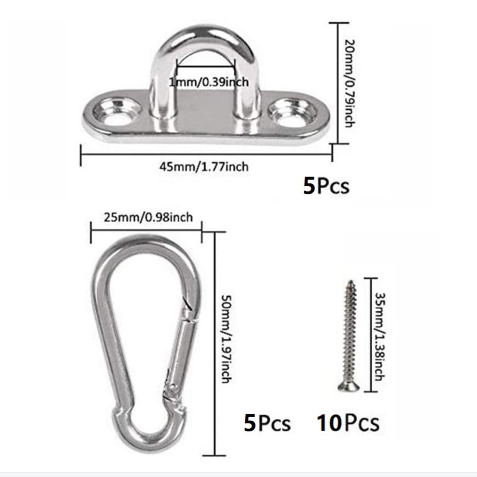 Pad Eye Plate Hanging Hardware Fitting Set Solid Swing Hook Heavy Duty Metal Staple Hooks for Camping Home Use Shade Sail Yoga Training