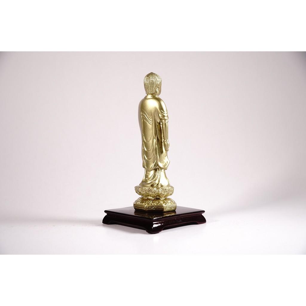 Tượng phật A Di Đà đứng có đế mạ đồng - Cao 13cm