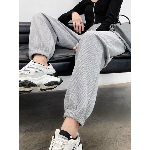 Quần boom tổ ong unisex - quần jogger bo gấu nhiều màu