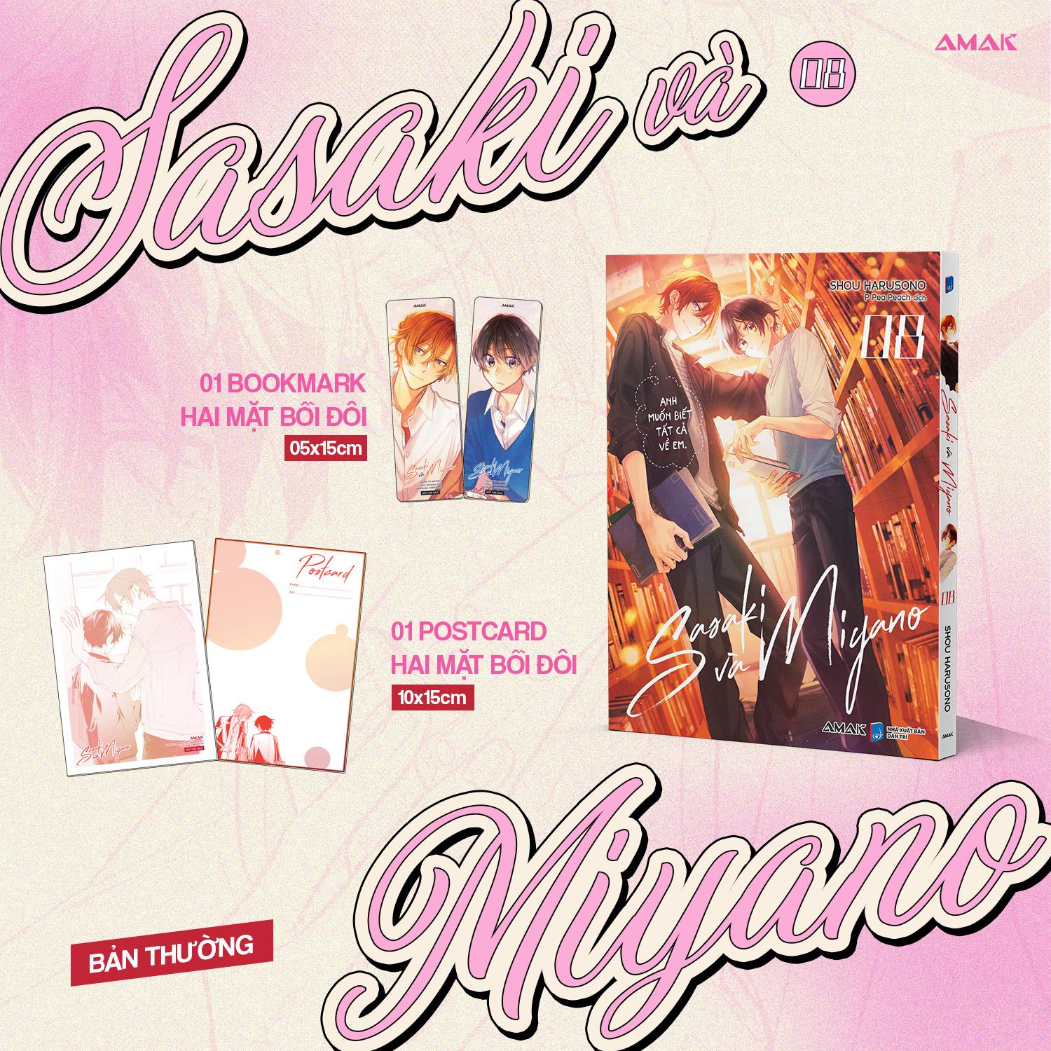 Sách - Sasaki Và Miyano - Tập 8 - Tặng Kèm Bookmark 2 Mặt + Postcard 2 Mặt
