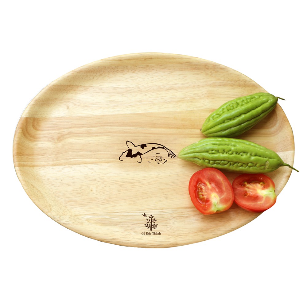 Khay /Đĩa Gỗ Hình Oval Dựng Đồ Ăn Decore Trang Trí Gỗ Cao Su Bền Đẹp An Toàn - Gỗ Đức Thành