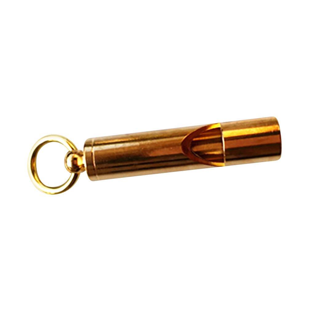 2Pcs Portable Brass Whistle Emergency Tool For Ourdoor Hiking Camping Climbing Key Chain
