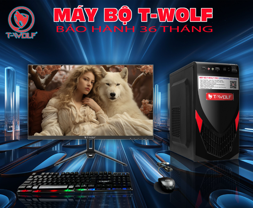 Máy tính để bàn -  bộ HỌC TẬP và VĂN PHÒNG T-WOLF TW01 Hàng chính hãng