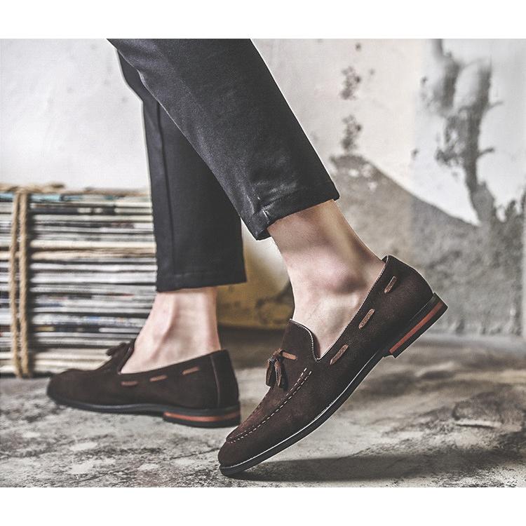 Giày Tây Loafer Tassel nâu (Da lộn