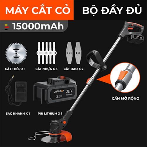 Máy cắt cỏ LAPUSEN-  Máy cắt cỏ cầm tay, Máy 2 pin khủng 10cell, Hàng nhập khẩu cao cấp, Bảo hành 12 tháng