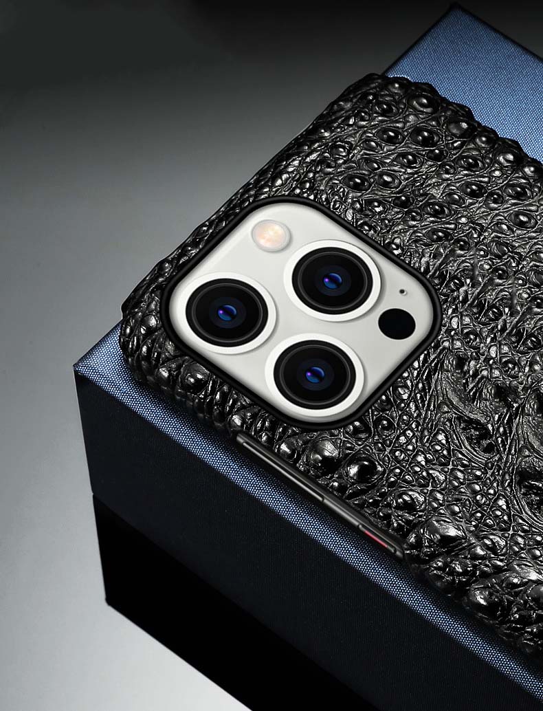 Ốp lưng da cho iPhone 14 pro max vân gù cá sấu sang trọng