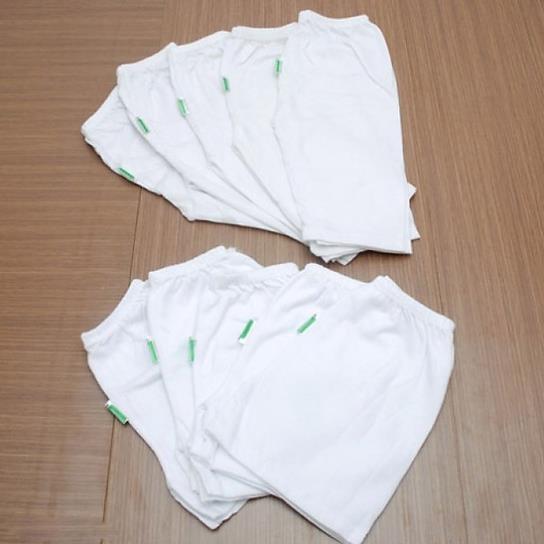 Combo 10 quần trắng cho bé(2-24kg)(5 q ngắn,5 q dài)