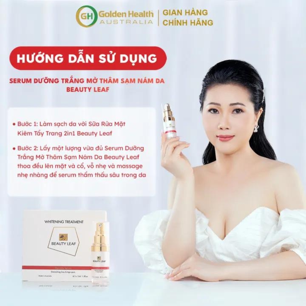 Tinh Chất Serum Dưỡng Trắng Da Nhau Thai Cừu Giúp Làm Mờ Thâm,Nám,Tàn Nhang,Ngăn Ngừa Lão Hóa,Cung Cấp Vitamin Và Dưỡng Chất Nuôi Dưỡng Da Trắng Hồng Beauty Leaf 15ml - Nhập khẩu chính ngạch từ Úc