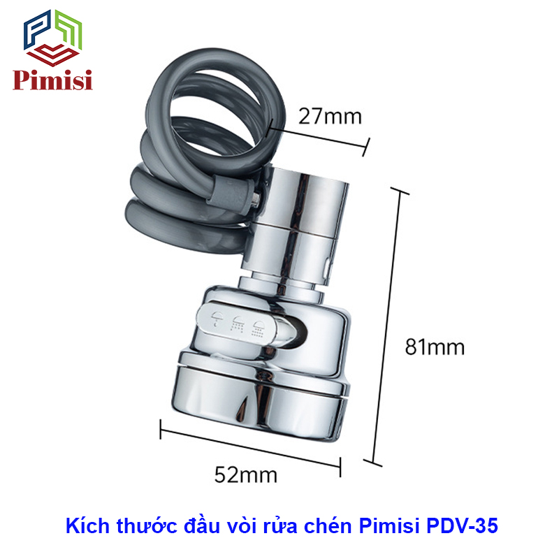 Đầu Vòi Rửa Bát Tăng Áp Pimisi PDV-35 Rút Kéo Dài | Chính Hãng