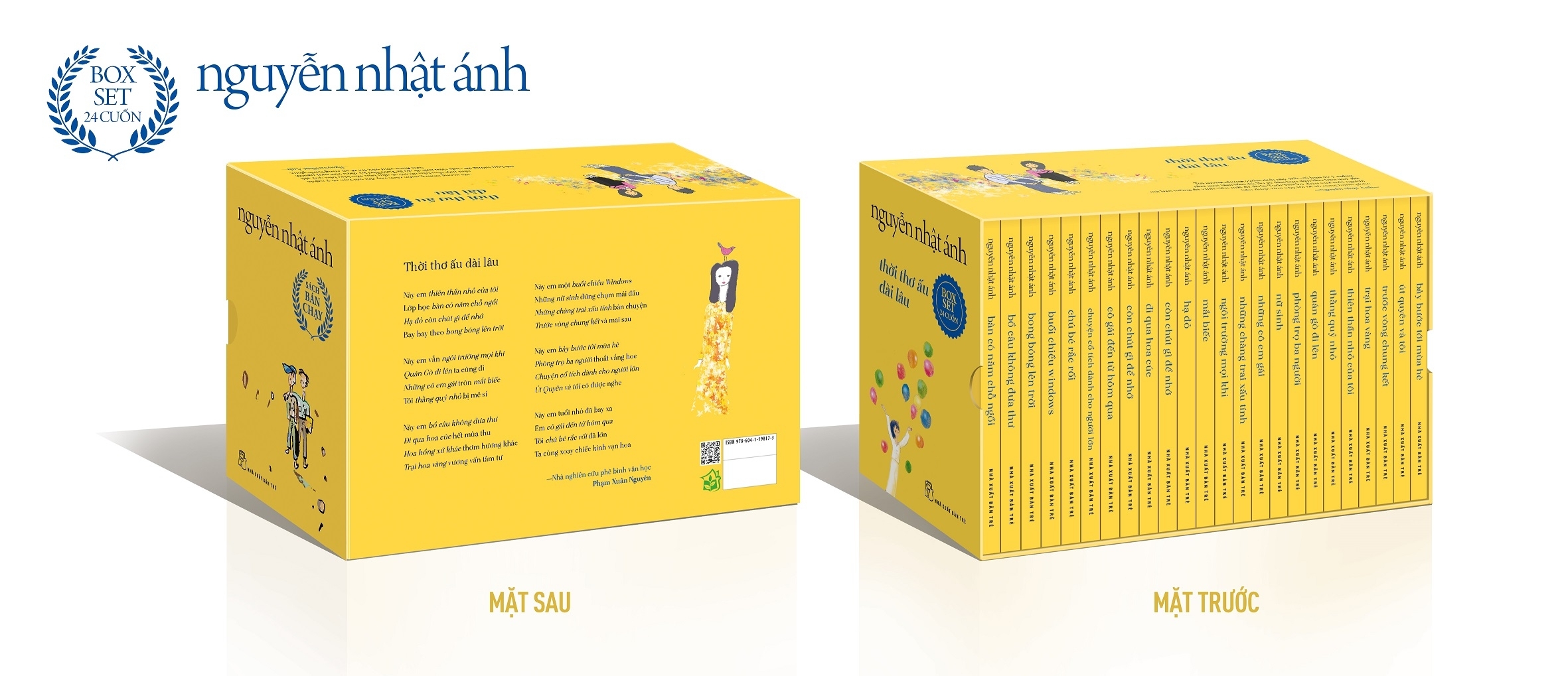 Thời Thơ Ấu Dài Lâu - Nguyễn Nhật Ánh - Boxset Vàng Ấm Áp (Bộ 24 Cuốn) - Tặng Kèm Giấy Note Hình Vuông