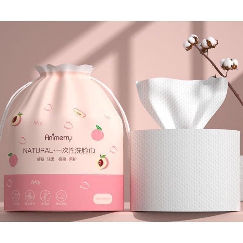 Khăn giấy lau mặt cotton dùng 1 lần lau khô, lau ướt tẩy trang mềm mại