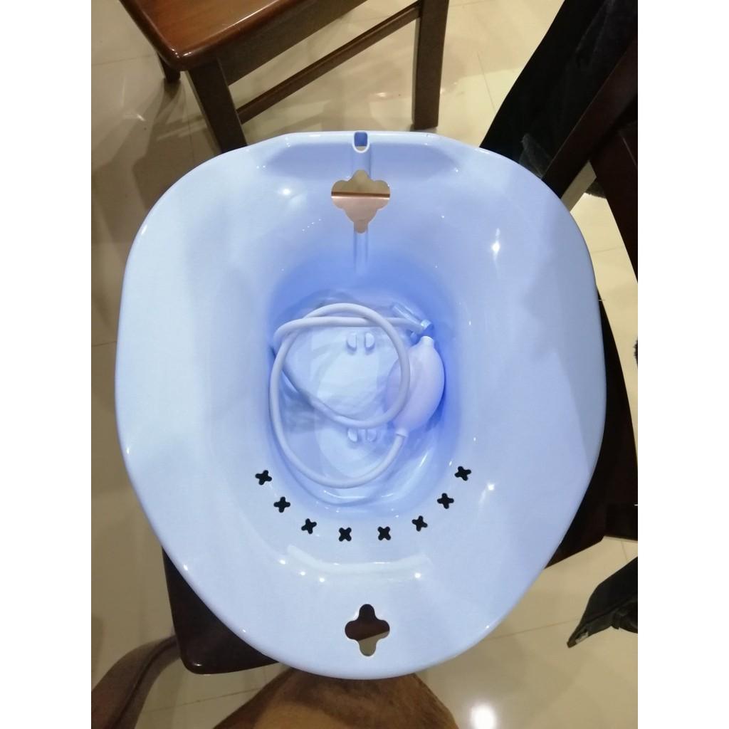 Chậu xông hơi vệ sinh phụ nữ có vòi xịt để vừa bồn cầu toilet