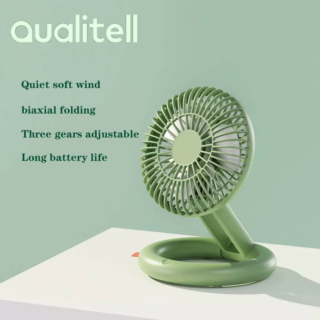Quạt gấp Xiaomi Qualitell Tắt tiếng Máy tính để bàn cầm tay có thể sạc lại 3 tốc độ Quạt nhỏ