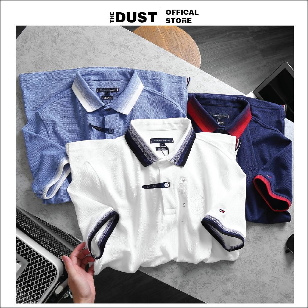 Hình ảnh Áo thun polo nam cổ bẻ phối viền TMY PC trơn basic, vải cotton cá sâu, form slim fit, trẻ trung, lịch lãm - THE DUST