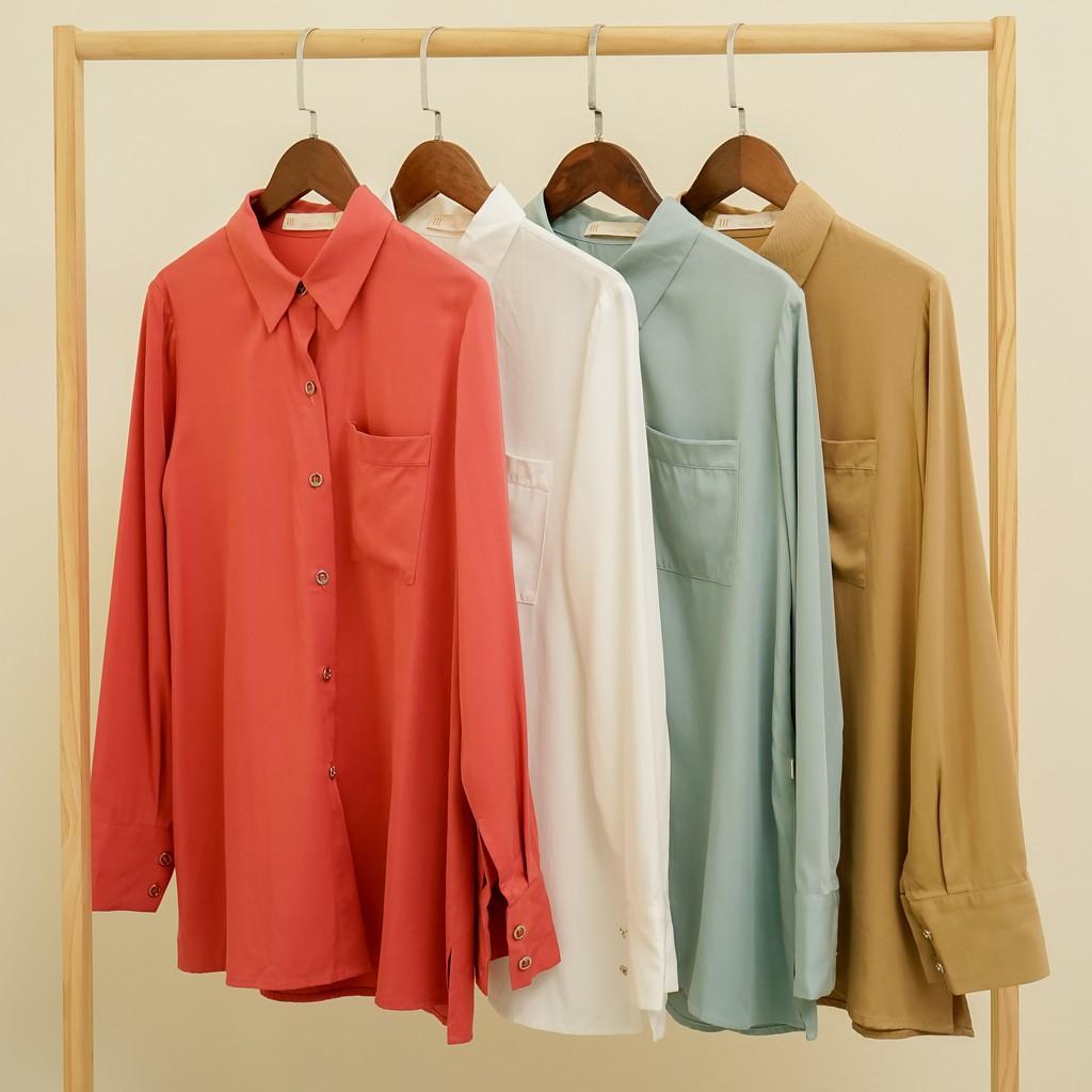 Áo sơ mi công sở nữ Méo shop dài tay kiểu Hàn form rộng Sandy