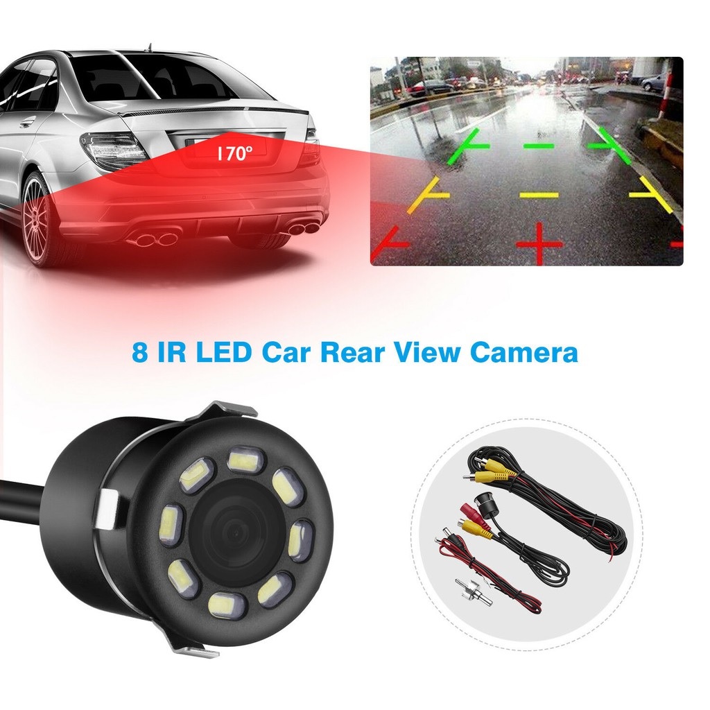 ROGTZ Camera Lùi Dành Cho Ô Tô Chống Nước 8 LED Tròn - Hàng Nhập Khẩu