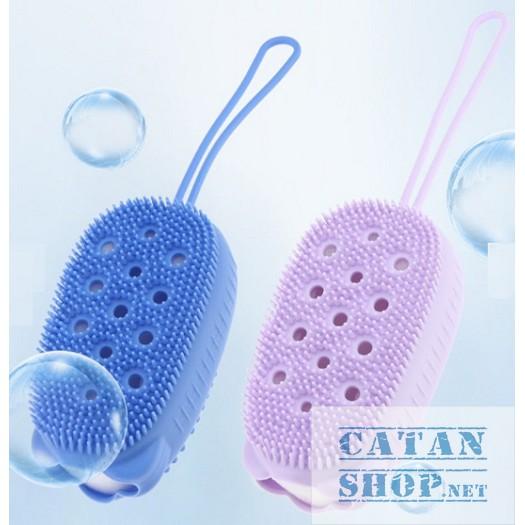 BÔNG TẮM SILICON TẠO BỌT MASSAGE HÌNH CHUỘT CUTE, BÔNG TẮM TẨY DA CHẾT 2 MẶT SILICONE (màu ngẫu nhiên)