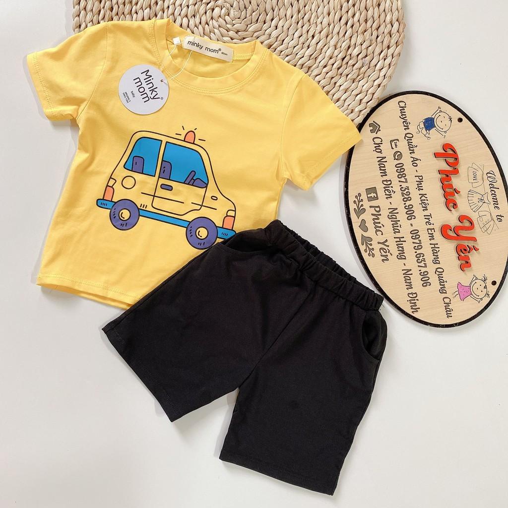 Bộ Cộc Tay Cotton 100 % Hàng Minky Mom In Họa Tiết ZOOMA-Quấn Có Túi Cho Bé (8-18kg)(1413 )_Shop Phúc Yến