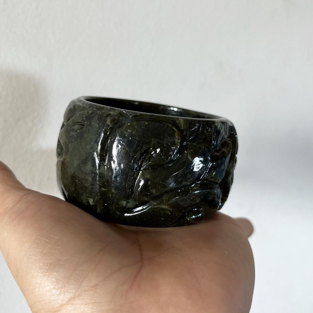 Vòng tay chạm hoa ngọc thật bản ôm