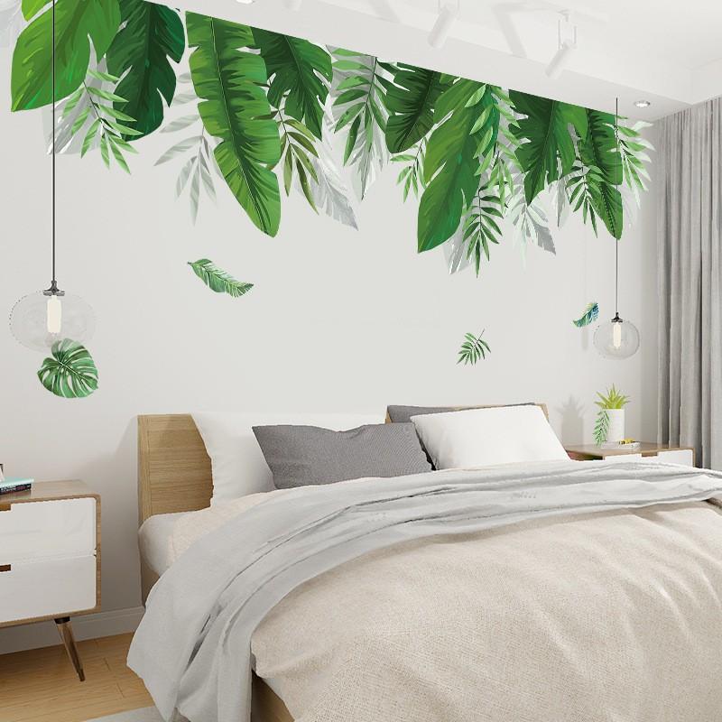 Decal trang trí giàn lá xanh nhiệt đới