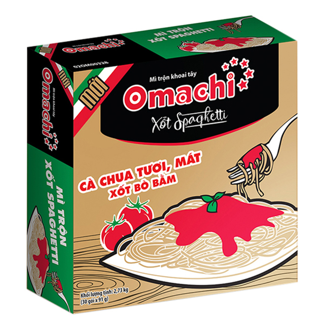 Thùng 30 Gói Mì Omachi Xốt Spaghetti Vị Bò 90gram