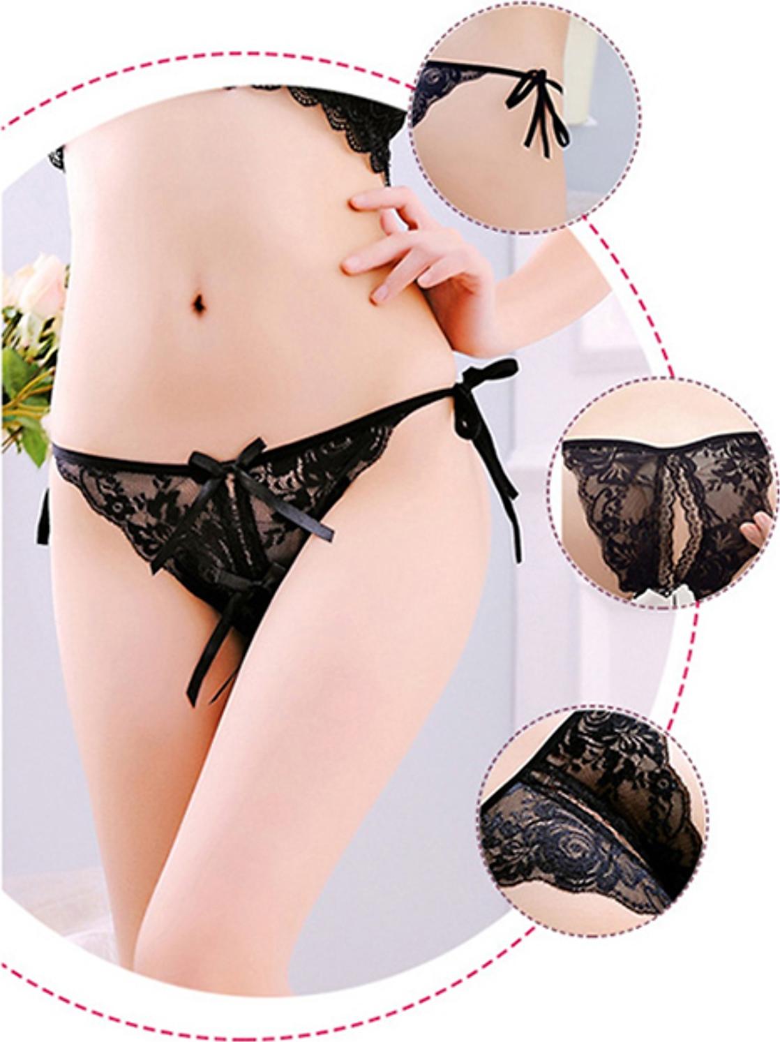 Quần lót ren nữ thắt dây kèm 2 nơ trước gợi cảm