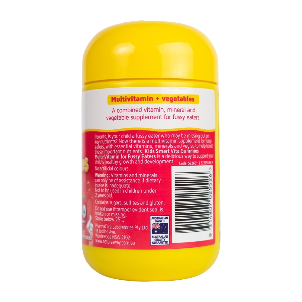 Kẹo Dẻo Vitamin Tổng Hợp Cho Bé Nature's Way Kids Smart Vita Gummies MultiVitamin For Fussy Eaters - Lọ 60 Viên