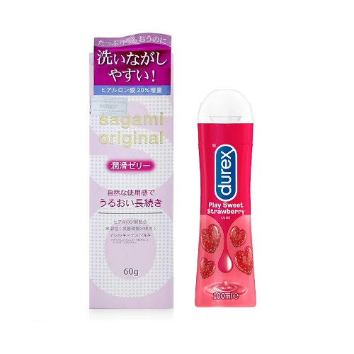 Combo Gel Bôi Trơn Sagami Original + Gel Durex Play Strawberry Chính Hãng