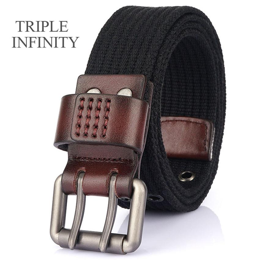 Mới Vải Bố Dày Dặn Nam Dây Hợp Kim Kẽm Khóa Pin Kép Ngoài Trời Làm Việc Thường Ngày Thoải Mái Quần Nam Thắt Lưng Có Thể Điều Chỉnh