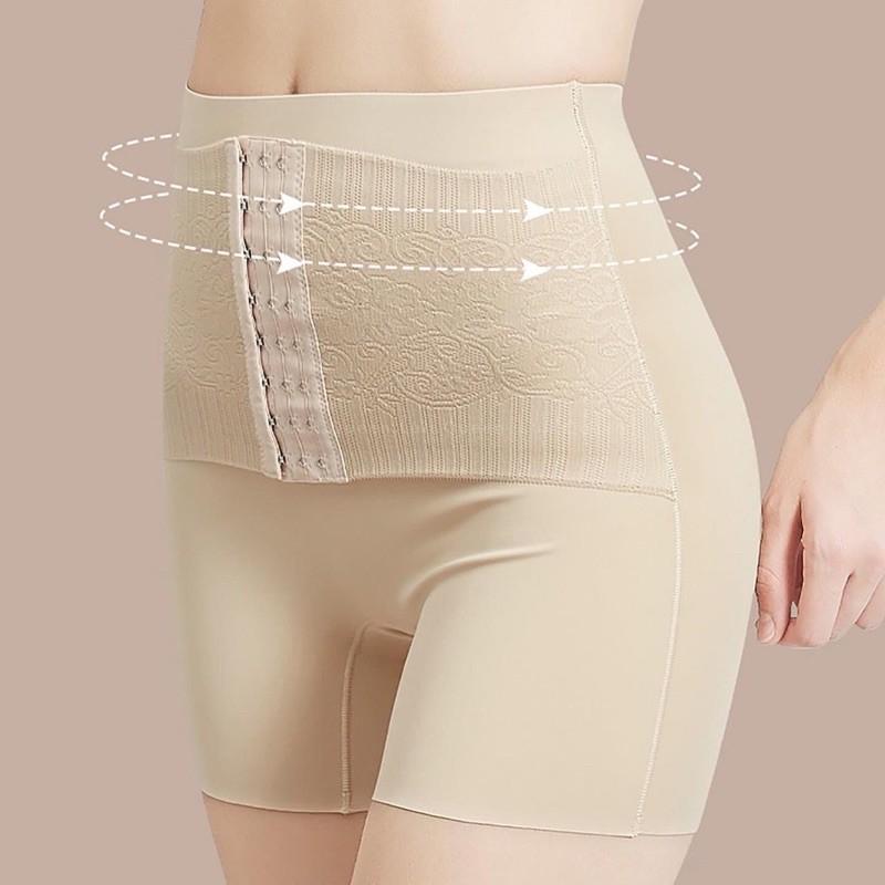 Quần nịt bụng su nguyên khối eo thon, định hình mông, kèm móc cài 802