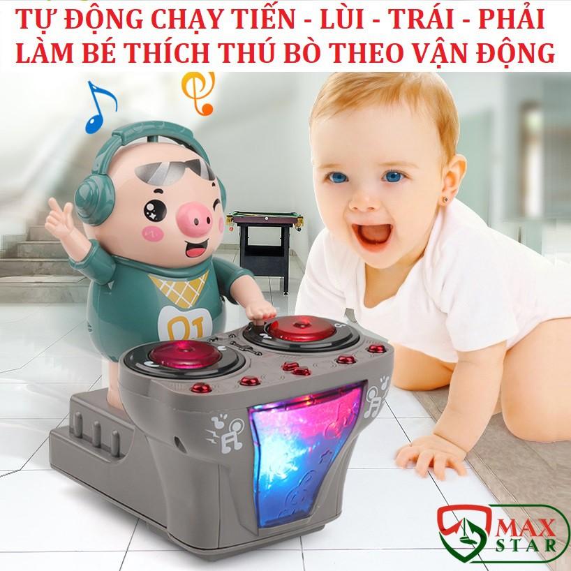 Heo phát nhạc Đồ chơi heo chơi DJ di chuyển nhảy múa phát nhạc đèn nháy dễ thương cho bé